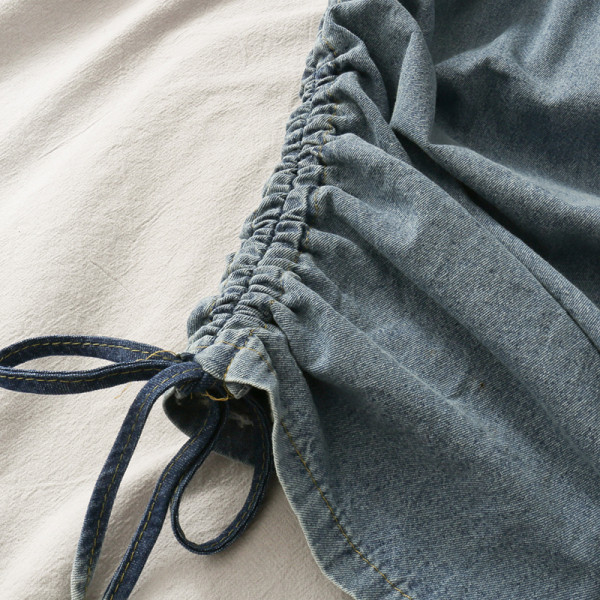 Rochie retro dama din denim cu cravate