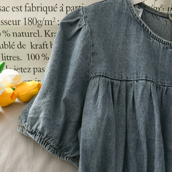 Rochie retro dama din denim cu cravate