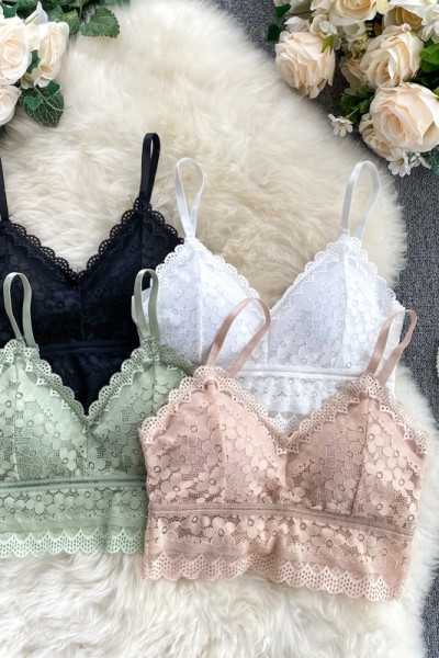 Stiilne naiste rinnahoidja peenikeste rihmade ja pitsiga