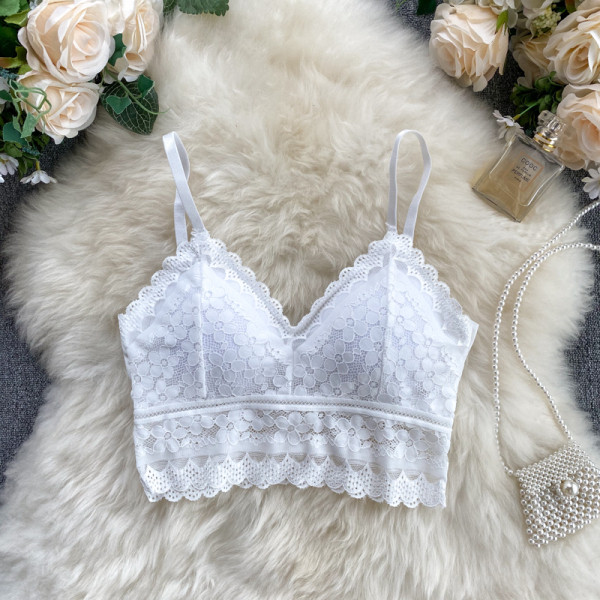 Stiilne naiste rinnahoidja peenikeste rihmade ja pitsiga