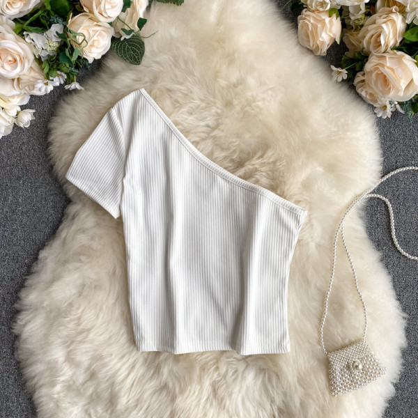 Moderns sieviešu t-krekls ar vienu piedurkni