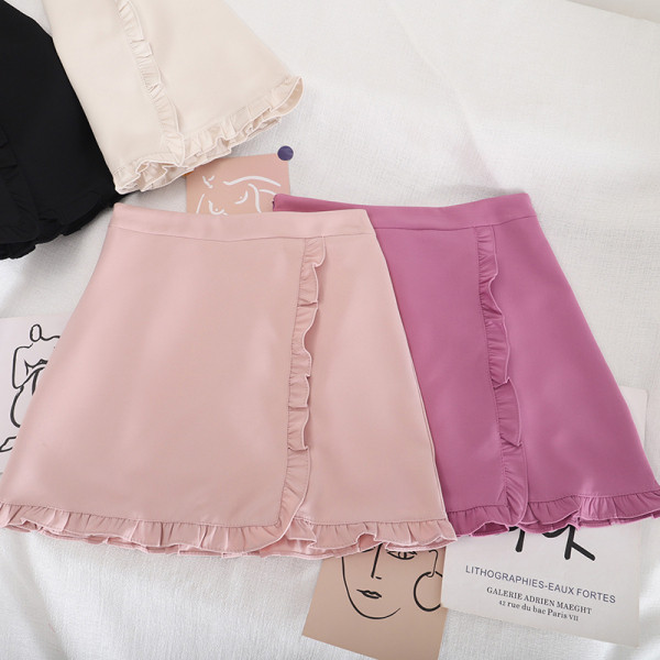 Fusta scurta de dama moderna cu bucle si fermoar