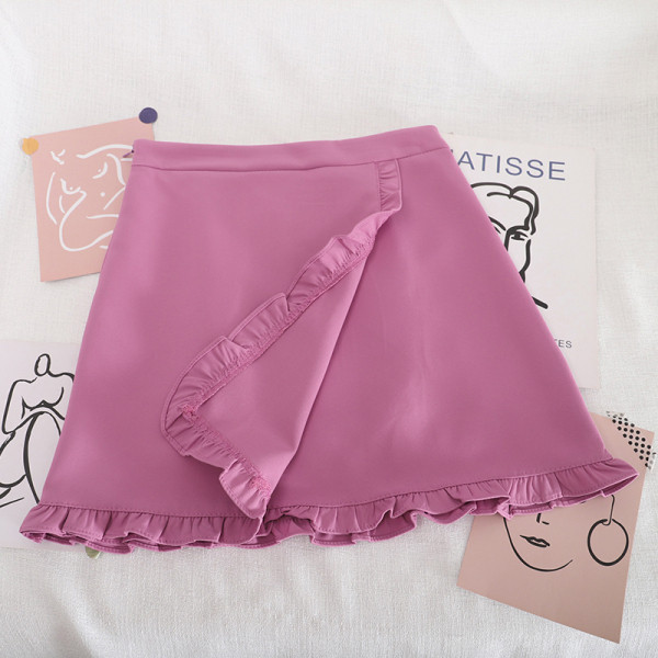 Fusta scurta de dama moderna cu bucle si fermoar