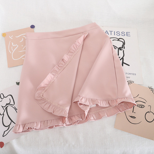 Fusta scurta de dama moderna cu bucle si fermoar