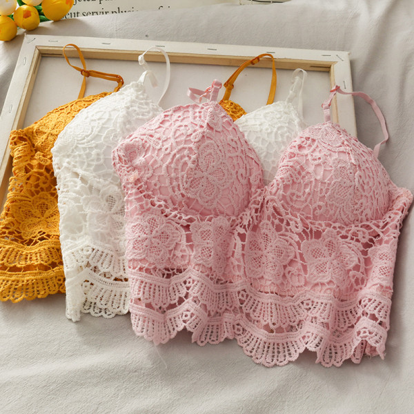 Moodne naiste topp pitsi ja õhukeste rihmadega