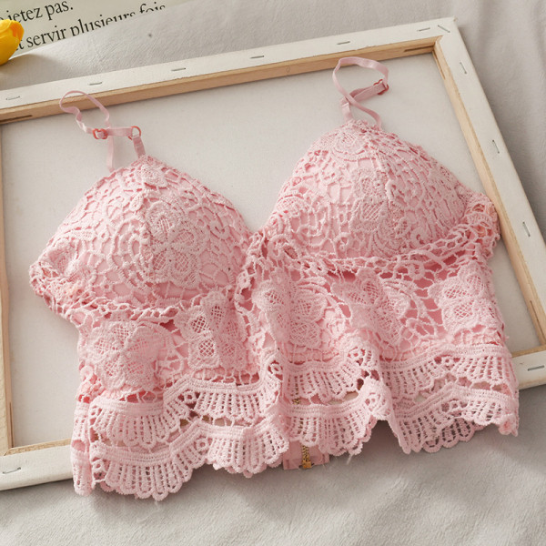 Moodne naiste topp pitsi ja õhukeste rihmadega