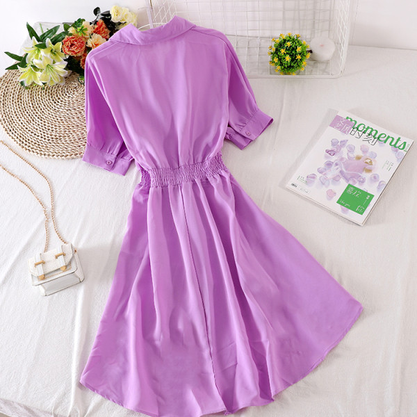 Asimetriska sieviešu kleita ar 3/4 piedurknēm