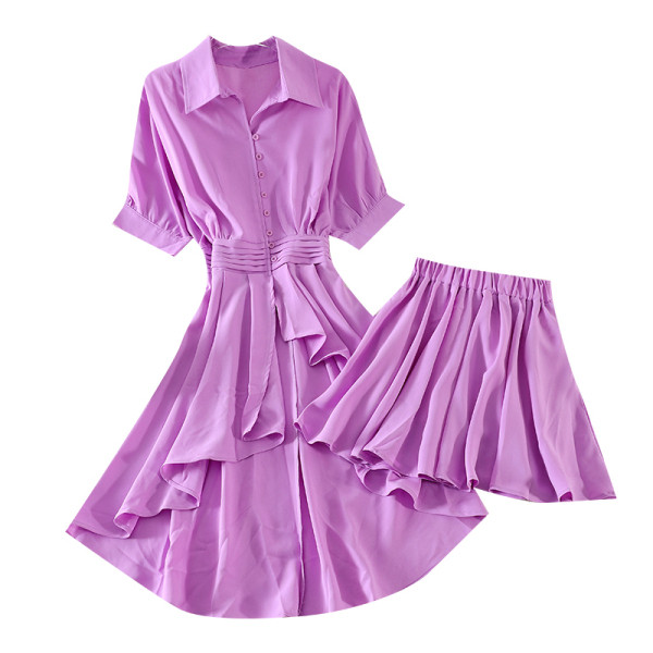 Asimetriska sieviešu kleita ar 3/4 piedurknēm