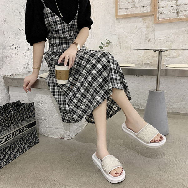 Papuci casual dama cu element sidefat