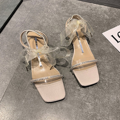 Sandale de dama moderne cu toc jos si patrat