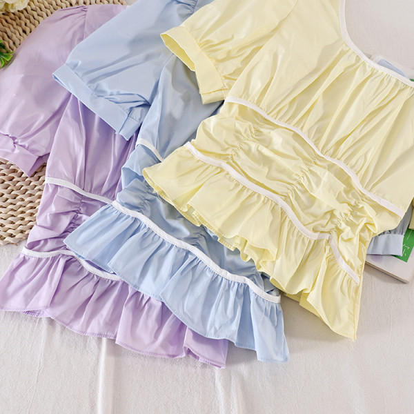 Bluză retro damă casual cu decolteu oval