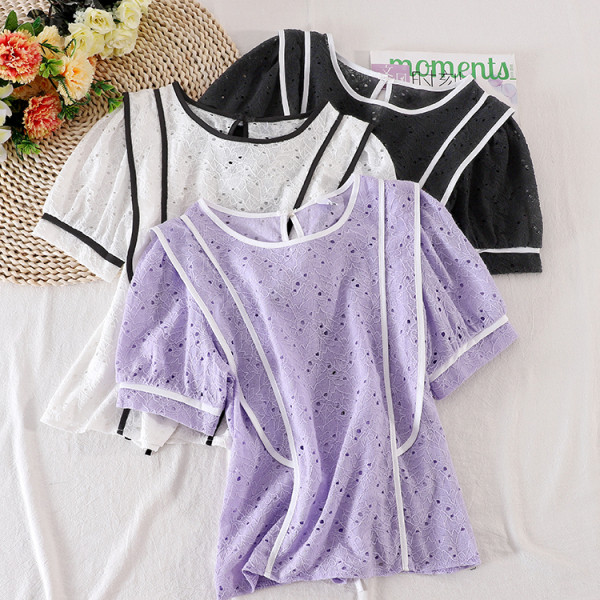 Bluză casual de damă cu mâneci 3/4 și decolteu oval