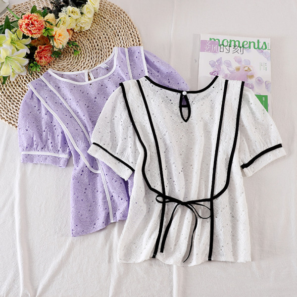 Bluză casual de damă cu mâneci 3/4 și decolteu oval