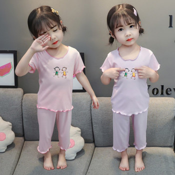 Детска пижама с бродерия за момичета