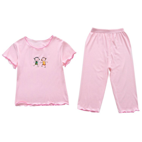 Pijamale copii cu broderie pentru fete