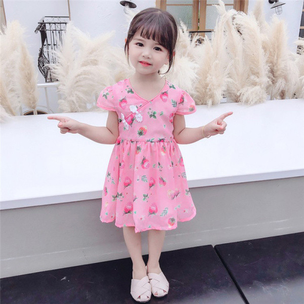 Model rochie decupata pentru copii cu decolteu in V