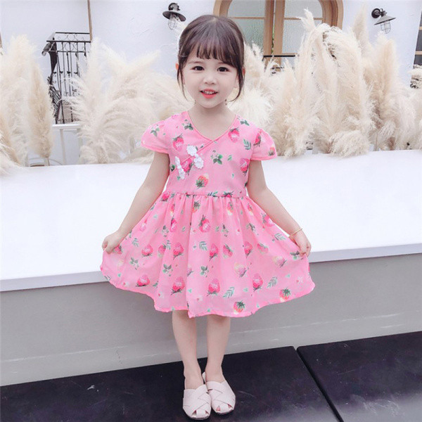 Model rochie decupata pentru copii cu decolteu in V