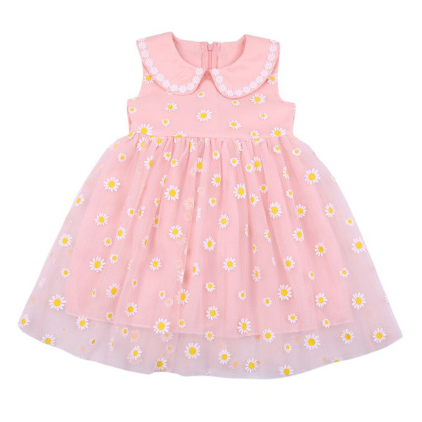 Stiilne ümara dekoltee ja paelaga lastekleit