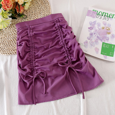 Moodne lipsudega naiste seelik kõrge vöökohaga