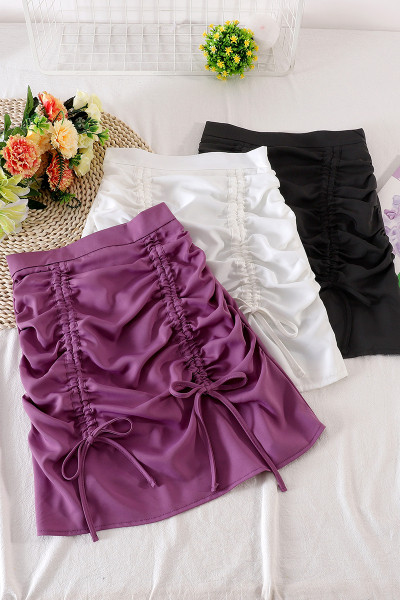 Moodne lipsudega naiste seelik kõrge vöökohaga