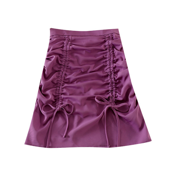 Moodne lipsudega naiste seelik kõrge vöökohaga