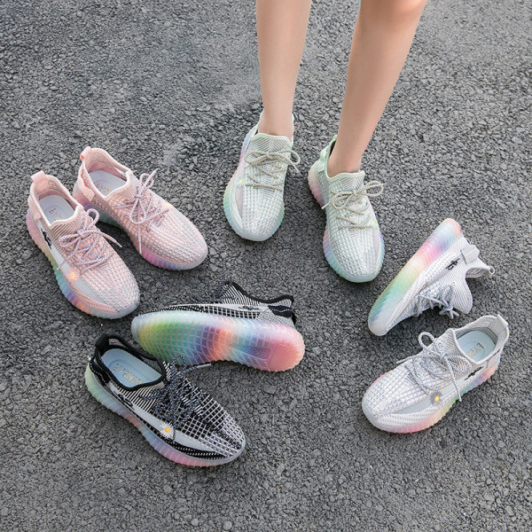 Adidasi sport-casual dama cu talpa de cauciuc colorata