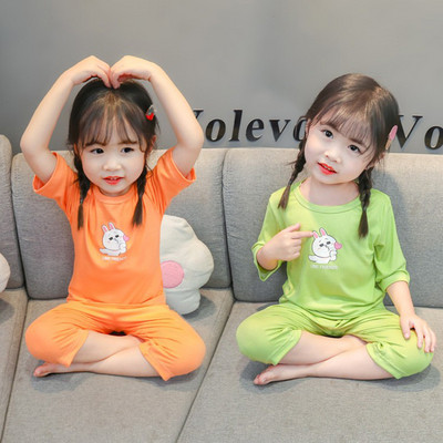 Детска лятна пижама с апликация за момичета