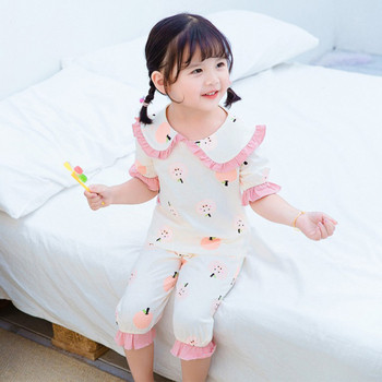Детска пижама с апликация и къдри за момичета 