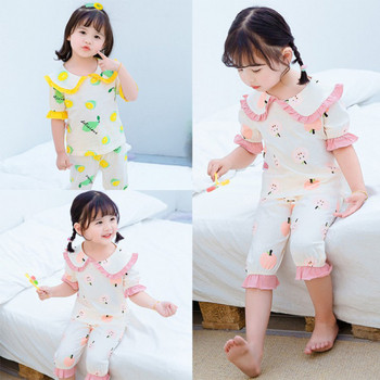 Детска пижама с апликация и къдри за момичета 