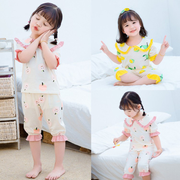 Vaikiškos pižamos su aplikacijomis ir garbanomis mergaitėms