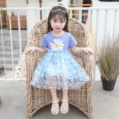 Uut mudelit tülli ja aplikatsiooniga laste suvekleit