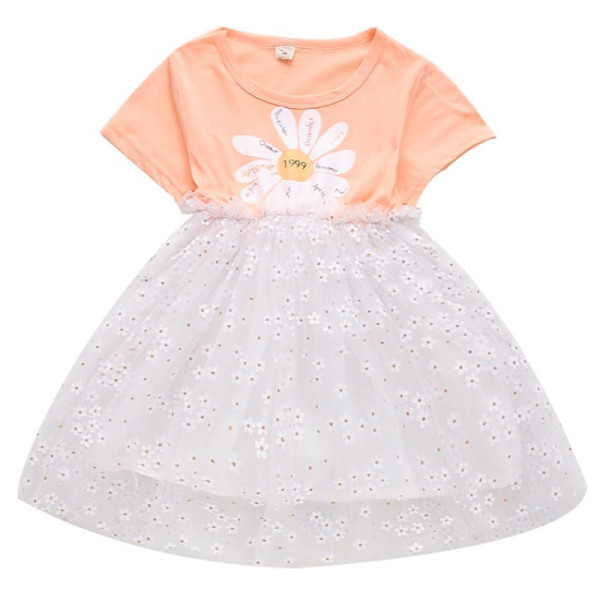 Rochie de vara copii model nou cu tul si aplicatie