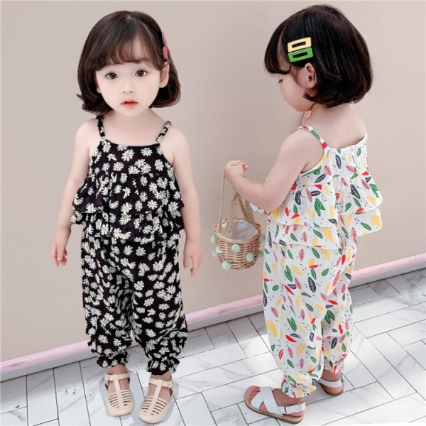 Krāsains bērnu komplekts meitenēm, ieskaitot topu un bikses