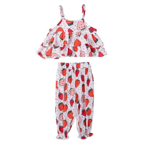 Krāsains bērnu komplekts meitenēm, ieskaitot topu un bikses