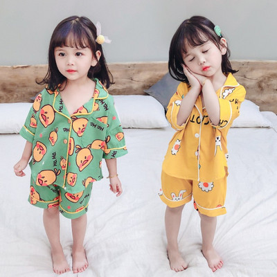 Καλοκαιρινές παιδικές πιτζάμες για κορίτσια σε δύο μέρη