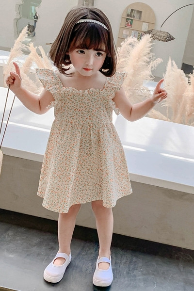 Rochie de vara pentru copii cu decolteu patrat