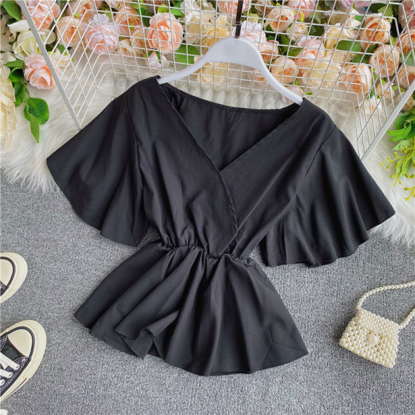 Bluză de damă modernă cu mâneci scurte lotus