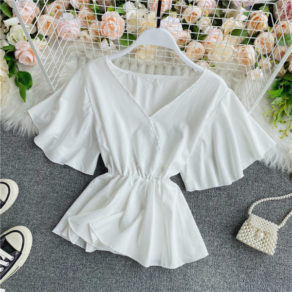 Bluză de damă modernă cu mâneci scurte lotus