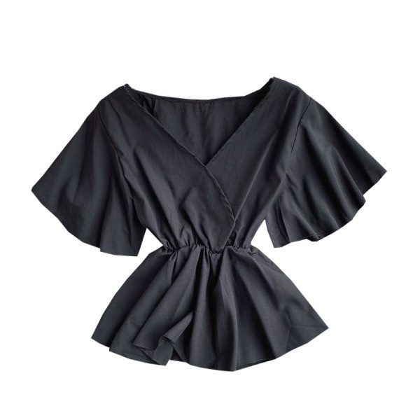 Bluză de damă modernă cu mâneci scurte lotus