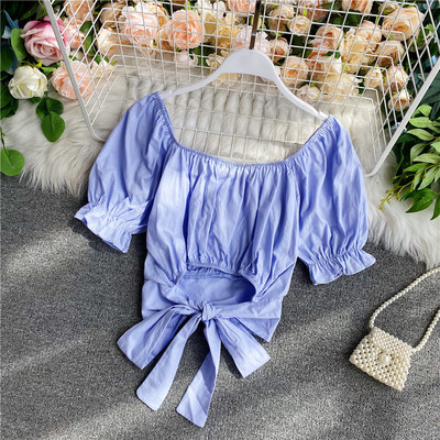 Bluză de damă modernă cu mâneci căzute și cravate