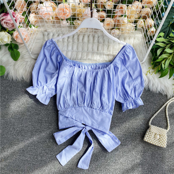 Bluză de damă modernă cu mâneci căzute și cravate