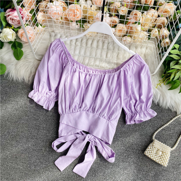 Bluză de damă modernă cu mâneci căzute și cravate