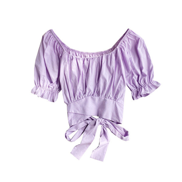 Bluză de damă modernă cu mâneci căzute și cravate