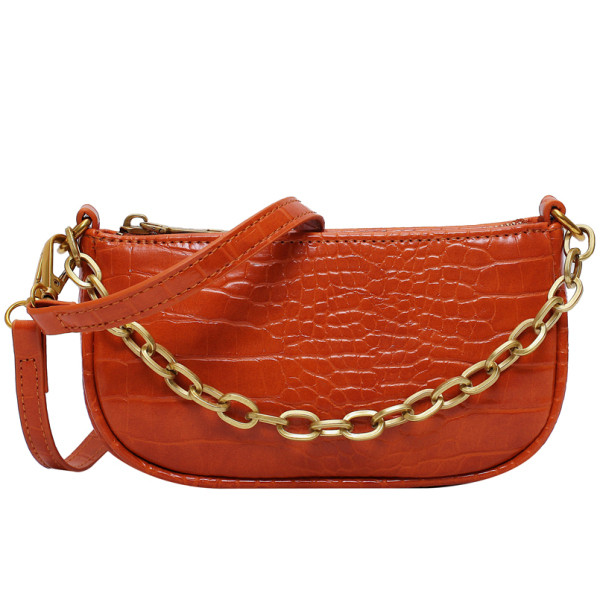 Geanta de dama de zi cu zi cu element metalic si maner lung