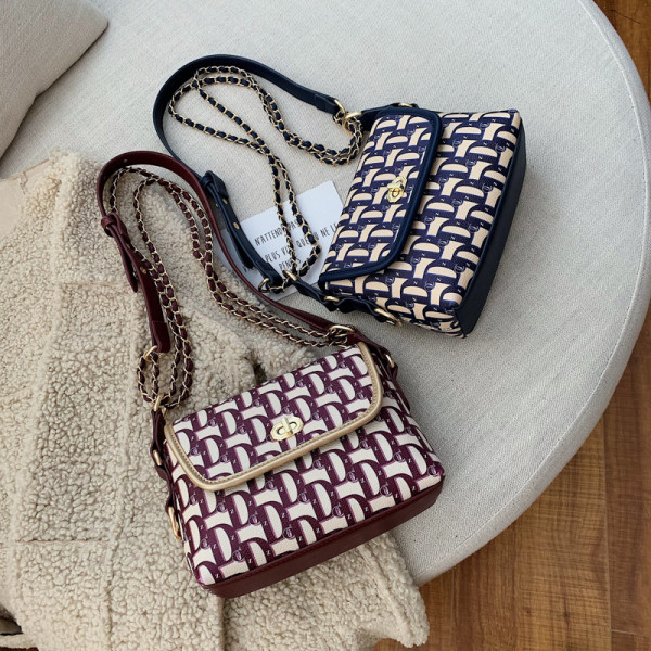 Geantă de damă elegantă, cu mâner metalic lung