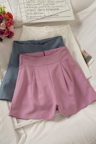 Pantaloni scurți casual dama model lat cu fermoar