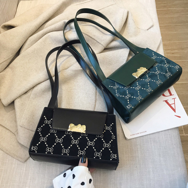 Geantă de umăr de actualitate pentru femei cu mânere scurte