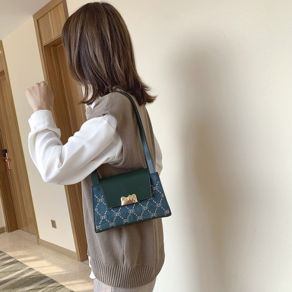 Geantă de umăr de actualitate pentru femei cu mânere scurte