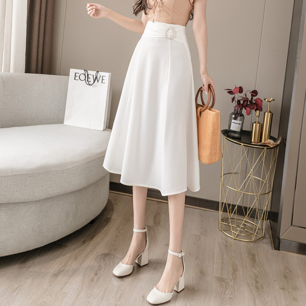 Sieviešu svārki ar augstu vidukli - vidēja garuma