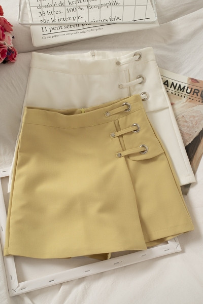 Fusta-pantaloni de dama cu fermoar si talie inalta